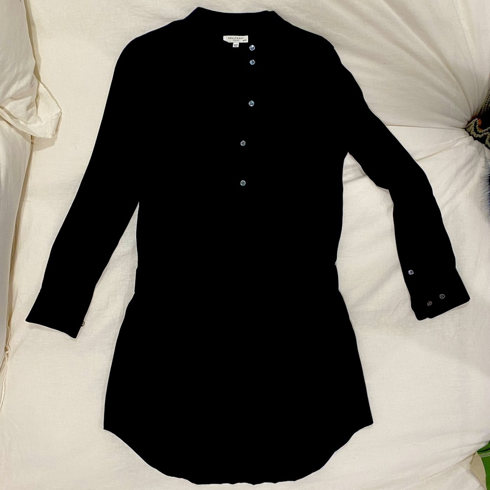 Equipment Silk shirt Dress, XS, Black